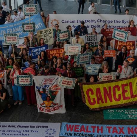 ActionAid joined a powerful action by civil societies calling out the UN’s failure to deliver on debt justice.